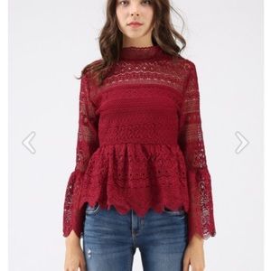 Red crochet top
